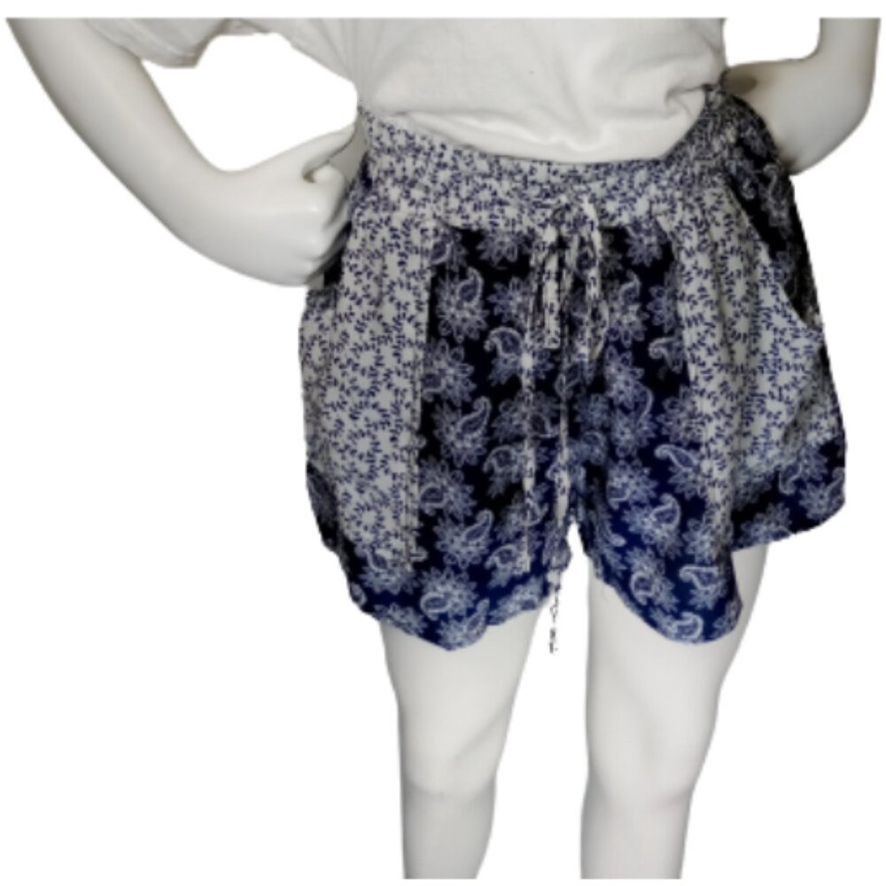 Blue Paisey Shorts
